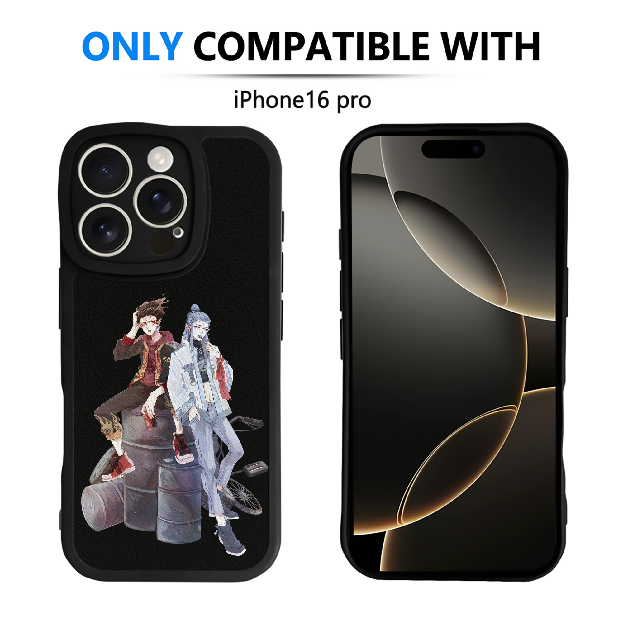 （画像用） Ne Zha 2 ナタ 魔童の大暴れ 【iPhone 16シリーズ対応】シリコンスマホケース（レザー調） 材質：シリコン